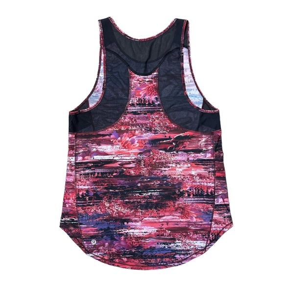 Lululemon Sculpt Tank II Top Womens Size 6 Dhaliascape Red Pink Mesh Panels - Picture 6 of 8